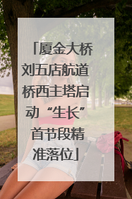 厦金大桥刘五店航道桥西主塔启动“生长” 首节段精准落位