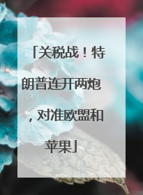 关税战！特朗普连开两炮，对准欧盟和苹果