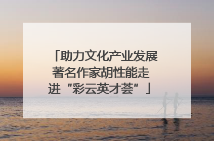助力文化产业发展 著名作家胡性能走进“彩云英才荟”