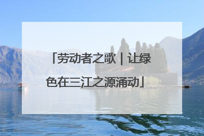 劳动者之歌｜让绿色在三江之源涌动