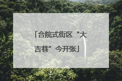 合院式街区“大吉巷”今开张