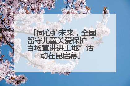 同心护未来，全国留守儿童关爱保护“百场宣讲进工地”活动在昆启幕