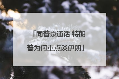 同普京通话 特朗普为何重点谈伊朗