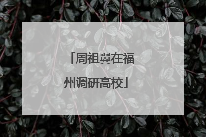 周祖翼在福州调研高校