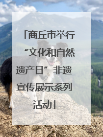 商丘市举行“文化和自然遗产日”非遗宣传展示系列活动