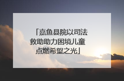 嘉鱼县院以司法救助助力困境儿童点燃希望之光