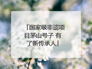 国家级非遗项目茅山号子 有了新传承人