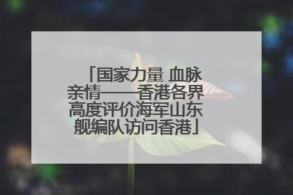 国家力量 血脉亲情——香港各界高度评价海军山东舰编队访问香港