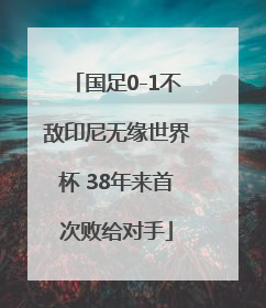 国足0-1不敌印尼无缘世界杯 38年来首次败给对手