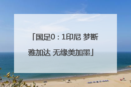国足0∶1印尼 梦断雅加达 无缘美加墨