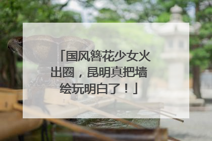 国风簪花少女火出圈，昆明真把墙绘玩明白了！