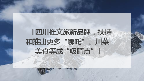 四川推文旅新品牌，扶持和推出更多“哪吒”、川菜美食等成“吸睛点”