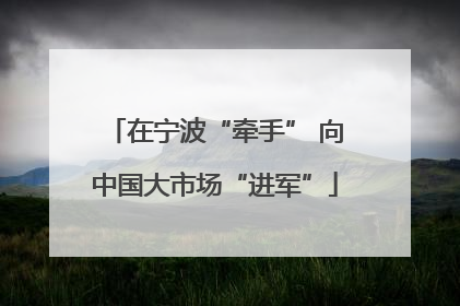 在宁波“牵手” 向中国大市场“进军”