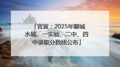 官宣：2025年聊城水城、一实验、二中、四中录取分数线公布