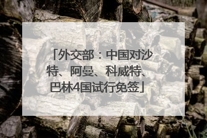 外交部：中国对沙特、阿曼、科威特、巴林4国试行免签