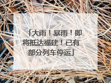 大雨！暴雨！即将抵达福建！已有部分列车停运