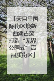 天目里国际街区焕新 西湖古荡打造“无界公园式”高品质街区