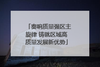 奏响质量强区主旋律 铸就区域高质量发展新优势