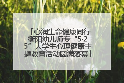 心润生命健康同行 衡阳幼儿师专“5·25”大学生心理健康主题教育活动圆满落幕