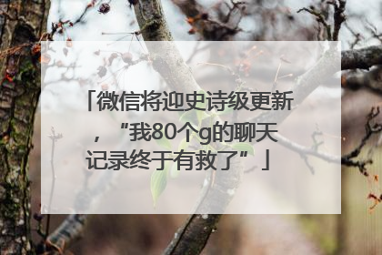 微信将迎史诗级更新，“我80个g的聊天记录终于有救了”