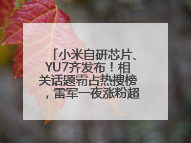 小米自研芯片、YU7齐发布！相关话题霸占热搜榜，雷军一夜涨粉超20万