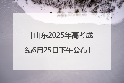 山东2025年高考成绩6月25日下午公布