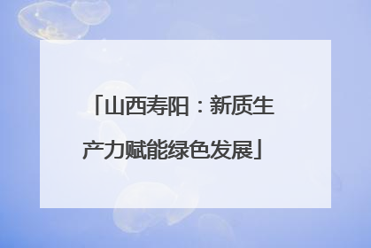 山西寿阳：新质生产力赋能绿色发展