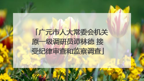 广元市人大常委会机关原一级调研员谭林德 接受纪律审查和监察调查