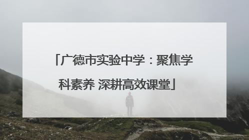 广德市实验中学：聚焦学科素养 深耕高效课堂