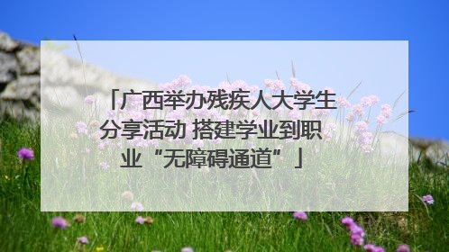广西举办残疾人大学生分享活动 搭建学业到职业“无障碍通道”