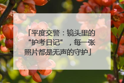 平度交警：镜头里的“护考日记”，每一张照片都是无声的守护