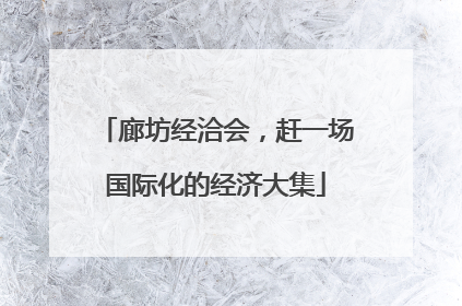 廊坊经洽会，赶一场国际化的经济大集