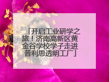 开启工业研学之旅！济南高新区黄金谷学校学子走进普利思透明工厂