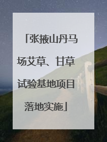 张掖山丹马场艾草、甘草试验基地项目落地实施