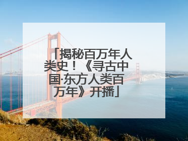 揭秘百万年人类史！《寻古中国·东方人类百万年》开播