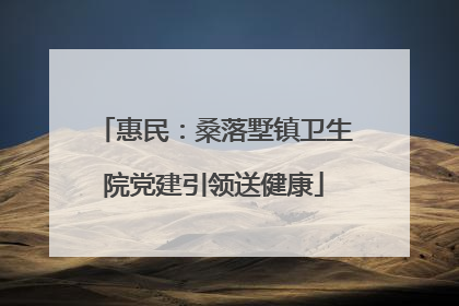 惠民：桑落墅镇卫生院党建引领送健康
