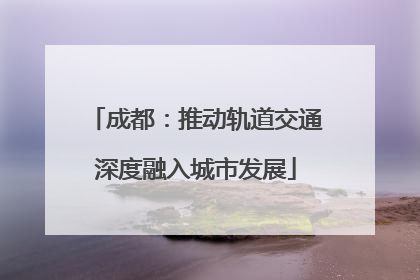 成都：推动轨道交通深度融入城市发展