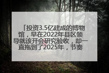 投资3.5亿建成的博物馆，早在2022年县区领导就该开会研究验收，却一直拖到了2025年，节奏不是一般的慢！