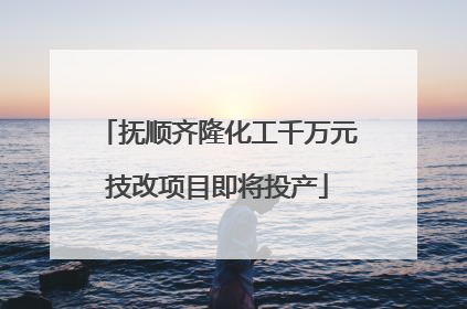 抚顺齐隆化工千万元技改项目即将投产