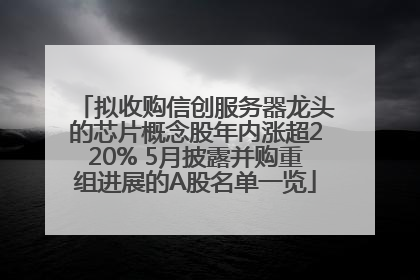 拟收购信创服务器龙头的芯片概念股年内涨超220% 5月披露并购重组进展的A股名单一览
