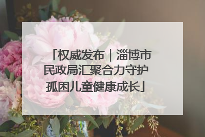权威发布｜淄博市民政局汇聚合力守护孤困儿童健康成长