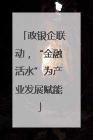 政银企联动，“金融活水”为产业发展赋能