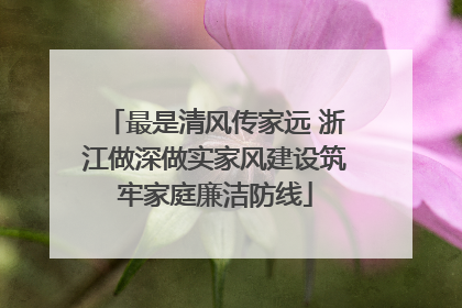 最是清风传家远 浙江做深做实家风建设筑牢家庭廉洁防线