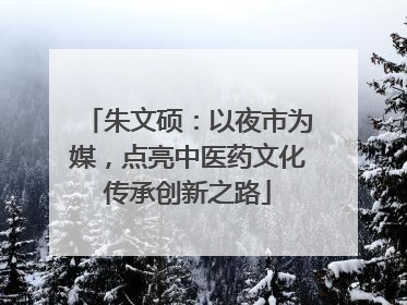 朱文硕：以夜市为媒，点亮中医药文化传承创新之路