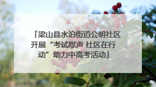梁山县水泊街道公明社区开展“考试噤声 社区在行动”助力中高考活动