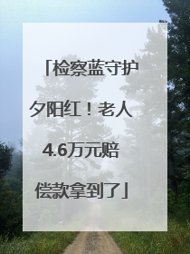 检察蓝守护夕阳红！老人4.6万元赔偿款拿到了