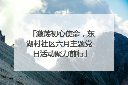 激荡初心使命，东湖村社区六月主题党日活动聚力前行