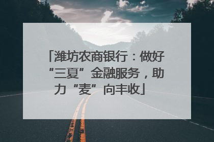 潍坊农商银行：做好“三夏”金融服务，助力“麦”向丰收
