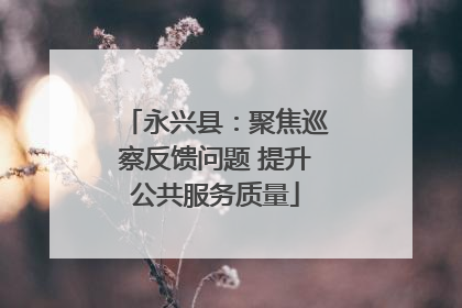 永兴县：聚焦巡察反馈问题 提升公共服务质量