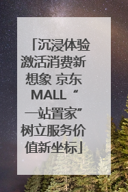 沉浸体验激活消费新想象 京东MALL“一站置家”树立服务价值新坐标